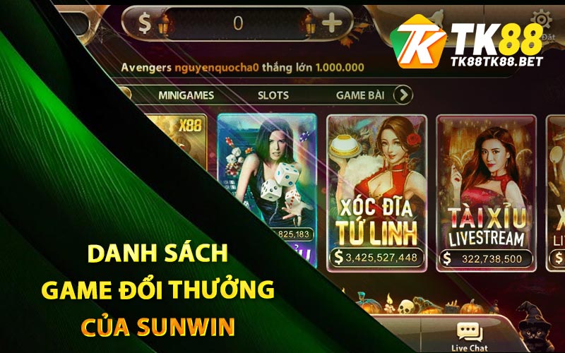Sunwin - Link Cổng Game Bài Đổi Thưởng Uy Tín Số 1 2 Danh sách game đổi thưởng của Sunwin